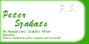 peter szakats business card