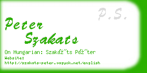 peter szakats business card